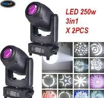 led 250W Beam Spot Wash 3 in 1 Led Moving Head zoom DJ Stage wedding Light  2pcs