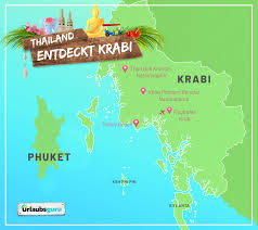Thailand, card, outline, borders, atlas, map of the world. Krabi In An Der Westkuste Von Thailand Urlaubsguru