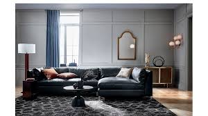 Decker 2 Piece Leather Sectional Sofa Reviews Cb2 Furniture Living Room Designs Leather Sectional Sofa