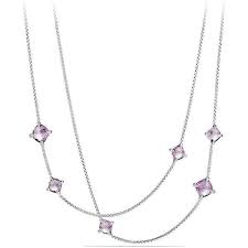 David Yurman Chatelaine Long Station Necklace With Lavender Amethyst And Diamonds Amethyst Necklace Pendant David Yurman Necklace Station Necklace