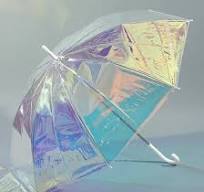 Straight Pole Long Handle Transparent Dazzling Laser Rainbow Umbrella Small  Fresh Male and Female Students Customized Advertising