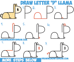 Sketch out the head of the llama. How To Draw Cute Cartoon Kawaii Llama Or Alpaca From P Letters Easy Step By Step Drawing Tutorial For Kids How To Draw Step By Step Drawing Tutorials