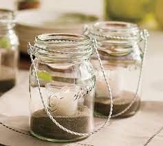 Hanging colored jar wedding party decoration glass candle holder. Hanging Mason Jar Pottery Barn