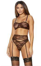 Brown Lace Lingerie Set Xi Collections