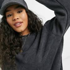 Daisy Street Sszara bluza dresowa oversize z efektem sprania plus size 50