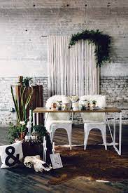 Nordic Industrial Wedding Inspiration Sweetheart Table Backdrop Industrial Wedding Inspiration Industrial Chic Wedding