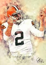 Submitted 5 years ago by zbhoyjff. Johnny Manziel Portrait Nfl American Football Cleveland Browns Poster Wall Art Illustration Digital Painting Waterc Football Poster Johnny Manziel Art