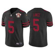 Men S 5 Trey Lance San Francisco 49ers 75th Anniversary Patch Limited Jersey Stitched Pick Color Sportscollection247