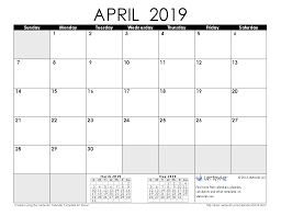 April 2019 Singapore Calendar Blank Monthly Calendar Template Monthly Calendar Template Excel Calendar