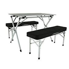 Onway Outdoor Furniture Aluminium Portable Folding Table And Bench Set Camping Tailgating Event Dining Table And Bench Set Camping Table Bench Table