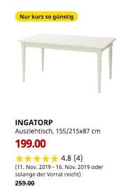 Ikea Dusseldorf Ingatorp Ausziehtisch Weiss 155 215x87 Cm Ausziehtisch Kuche Und Haushalt Ikea