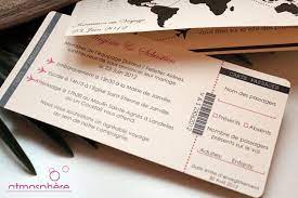 Faire Part Billet D Avion Theme Voyage Mer Et Iles Theme Voyage Mariage Faire Part