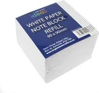 Bright Ideas White Paper Note Block Refill, White, 9cm x 9cm ...