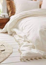 1* duvet cover + 2* pillow cases fabric: Hippie Bohemian Pom Pom Duvet Cover Bedding Quilt Cover Dorm Etsy Bedspreads Comforters Boho Bedding Gray Duvet Cover