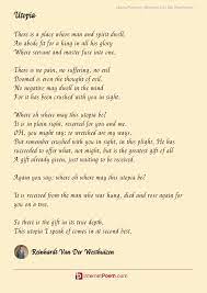 Utopia Poem By Reinhardt Van Der Westhuizen