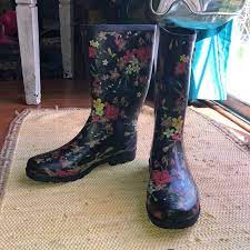 Leather ankle boots for women, block heel vintage side zipper floral pattern boots lace up with warm lining 4.6 out of 5 stars 111 $49.98 $ 49. Merona Shoes Rain Boots Floral Pattern Poshmark