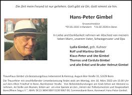 His first job in the music world was as an office boy for a music publisher in the. Traueranzeigen Von Hans Peter Gimbel Ga Trauer De