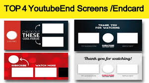 4 Top Youtube Video Outros End Screen End Card Template Free Downlo Card Template Youtube Videos Card Templates Free