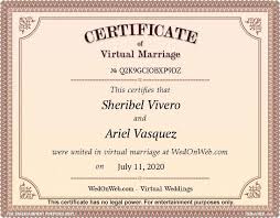 Get Married Online Virtual Weddings For Fun By Wedonweb In 2020 Wedding Certificate Marriage Married