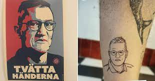 See a recent post on tumblr from @machetelanding about memes. Anders Tegnell Hyllas Som Hjalte Nu Blir Han Forevigad Med Posters Och Tatueringar