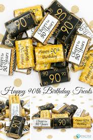 Decoration Birthday Ideas For Grandma Black And Gold 90th Birthday Party Mini Candy Bar Stickers 45 Count 90th Birthday Party Decorations 90th Birthday Parties 90th Birthday