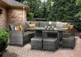 Rattan Corner Dining Set Charcoal Grey New Hampshire Range Justaddgarden