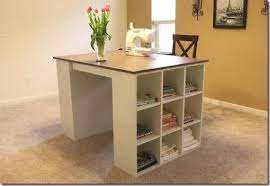 Here, you get a ton of placing an island table toward the center of your craft room allows you to access it from all angles. Made It On Monday Craft Room Desk Craft Table Diy Bookshelves Diy