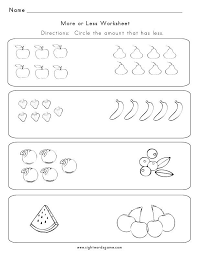 More Less Or Equal Kindergarten Worksheets Printable Kindergarten Worksheets Preschool Worksheets