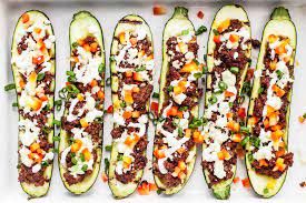 Check spelling or type a new query. Taco Stuffed Zucchini Boats Daily Recipes