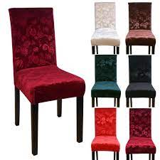Chair covers and seat pads. 1 4 6pc Dining Chair Seat Covers Slip Stretch Wedding Banquet Party Removable Uk Slipcovers Home Garden