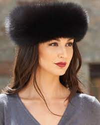 Zhivago Black Fox Fur Pill Box Hat Fur Headband Fur Hat World Fox Fur