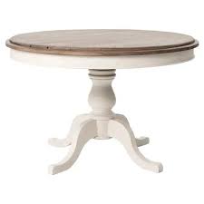 A traditional dining table set inspired by the farmhouse antique furniture look. Lavesque French Country White Reclaimed Wood Round Dining Table 47 25 W 41 D 50 D Kathy Kuo Home
