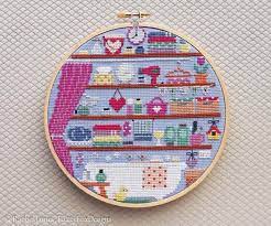 cute bathroom toilet cross stitch pattern pdf cute room etsy クロスステッチ 図案 ステッチパターン ステッチ