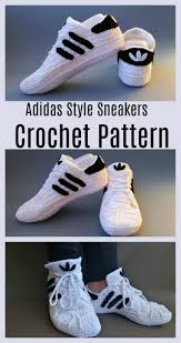 Crochet Adidas Sneakers Free Pattern Video Tutorial Alyssa Gelata Alles Converse En Crochet Baskets Adidas Modele De Pantoufle En Crochet