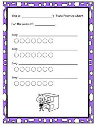 weekly piano practice chart young student