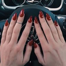 The most common nails acrylic material is plastic. Image Result For Red Acrylic Nails Almond Shape Nails Oval Nails Red Acrylic Nails