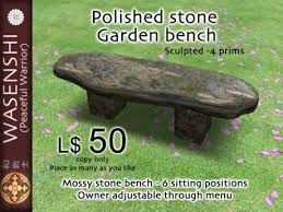Shown in sahara chestnut olde english wall. Second Life Marketplace Polished Stone Garden Bench