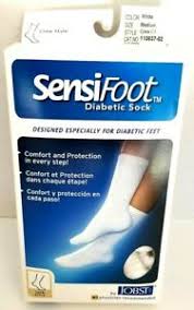 Details About New Jobst Sensifoot Diabetic Crew Socks White Compression 8 15 Mmhg Size Medium