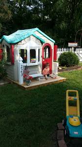 Our Step 2 Playhouse Redo For Adalynne Play Houses Backyard Fun Outdoor Kids