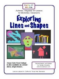 Art Lesson Bundle Kindergarten Exploring Lines And Shapes Math Integrated Teaching Art Elementary Math Art Projects Art Lessons