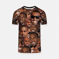 Amazon Com Kanye West Tee Meme T Shirt Size L Yeezy Culture Face Collage Funny Shirt For Party School And Work All Over Print T Short Go1230 Handmade Products