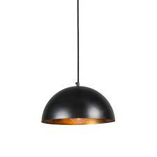 Lamp hanging blair gold 60cm. Industrial Hanging Lamp Black With Gold 35 Cm Magna Eco Lampandlight
