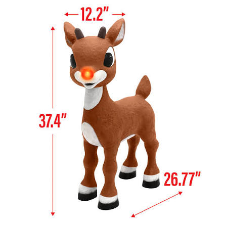 Rudolph the Red-Nosed Reindeer 3-ft Rudolph Animatronic Yard Decoration in  the Outdoor Christmas Decorations department at Lowes.com