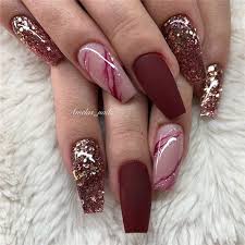 Pick a small ball of pink acrylic mixture and place it onto the nail. Acrylic Coffin Nails Designs In Fall Coffin Nails Designs Burgundy Nails Bridal Nails
