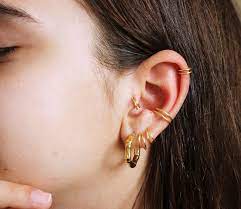 Double Helix Piercing Helix Earring Hoop Tiny Cartilage Etsy In 2021 Helix Earrings Hoop Forward Helix Earrings Conch Piercing