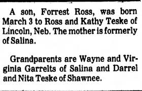 Forrest Teske birth announcement