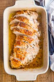 Put turkey in a baking dish. Roasted Turkey Breast Dinner Then Dessert