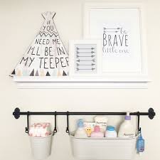 Diy Supply Shelf Diaper Changing Station Got Shelf And Pails From Ikea Diaperchangingstation Ikea Nursery Baby Changing Station Ikea Nursery Hack