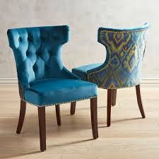 Plume Teal Dining Chair With Espresso Wood Teal Dining Chairs Upholstered Dining Chairs Dining Chairs