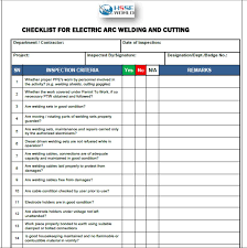 Sample equipment checklist 8+ free documents download in word, pdf. Electric Arc Welding And Cutting Checklist